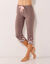 3/4-broek met bloemenprint onderaan - katoenjersey (taupe)