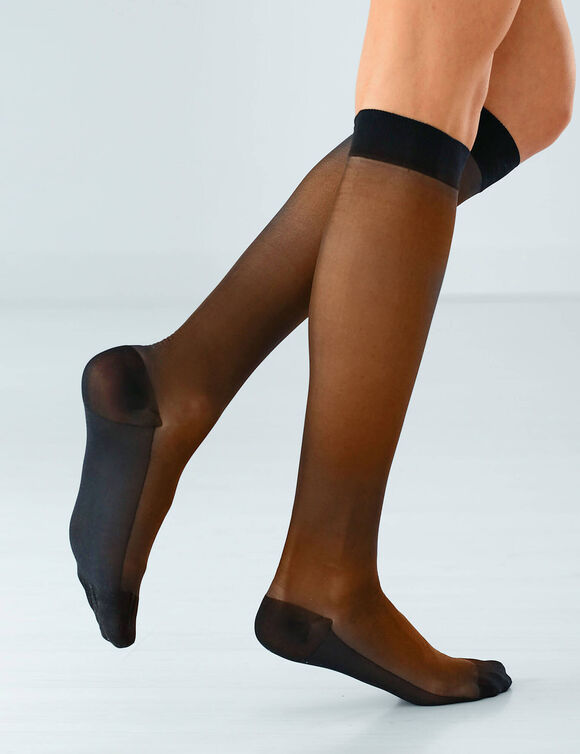 Mi-bas anti fatigue 40 deniers - lot de 2 paires (noir)