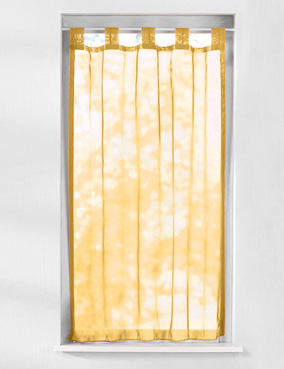 Glasgordijn in voile met lussen (geel)