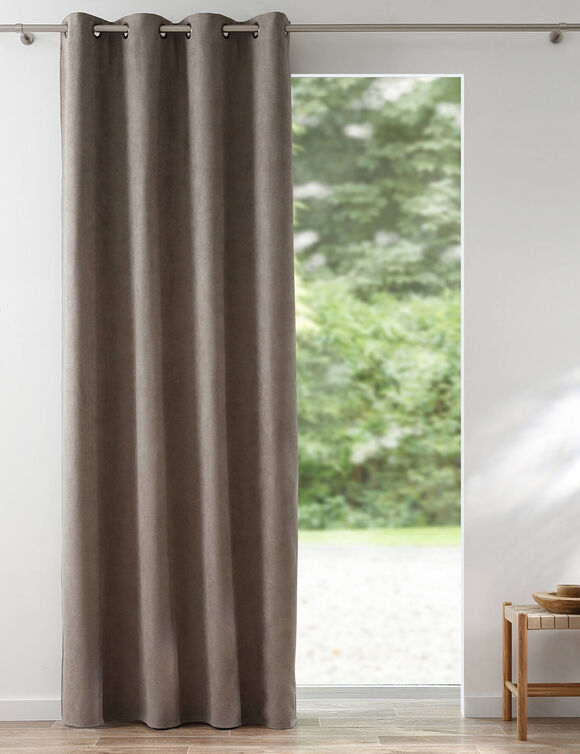 Rideau occultant et isolant finition oeillets (taupe)