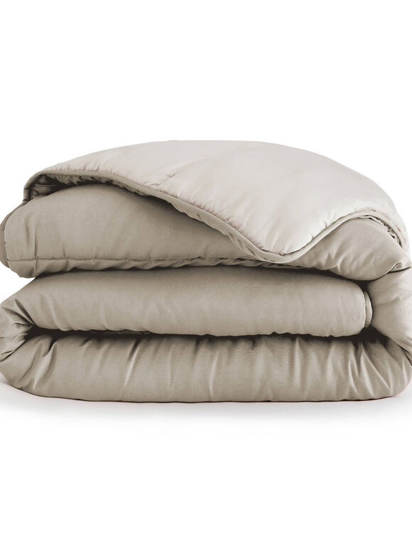 Tweekleurig deken in microvezel 350g/m2 (taupe / zandkleur)