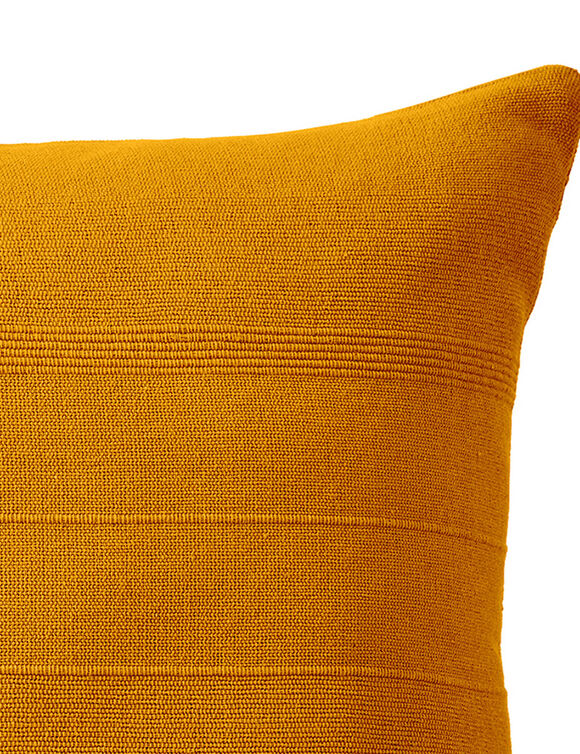 Housse coussin unie coton tissage artisanal - lot de 2 (caramel)