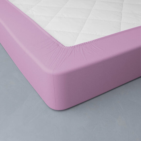 Effen hoeslaken in jersey, hoekdiepte 40 cm (lavendel)