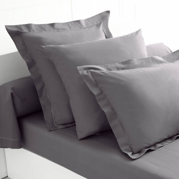 Hoeslaken in effen jersey, hoeken van 26 cm (antraciet)