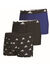 Klassieke shorty in Active Flex katoen - set van 3 (zwart + blauw)