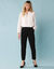 Pantalon cigarette uni, Spécial Petites (noir)