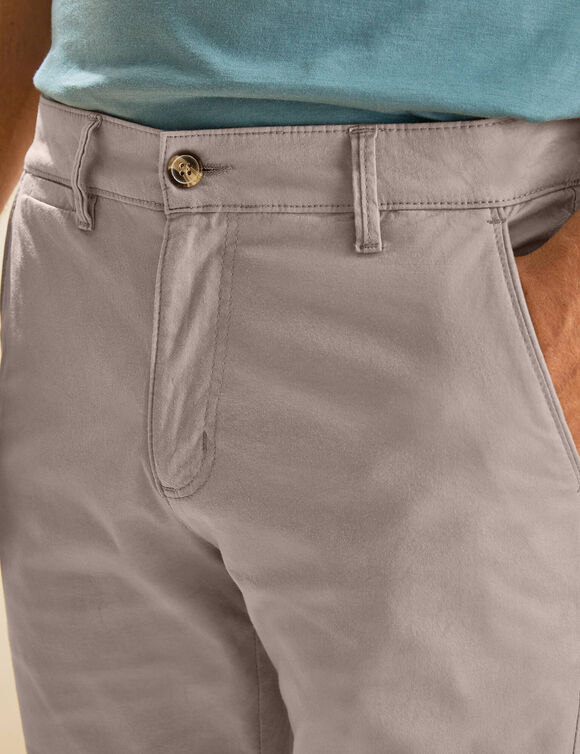 Pantalon chino ceinture arrondie sous le ventre (beige)