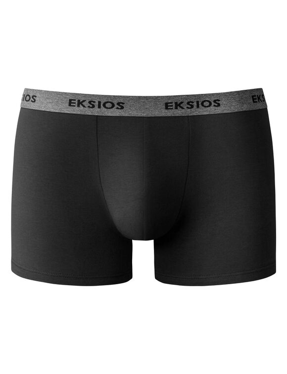 Boxer uni mi-long - lot de 3 (noir + bleu gris + gris chin&eacute;)