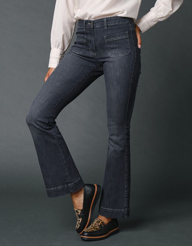 Jean bootcut poches plaquées (gris)