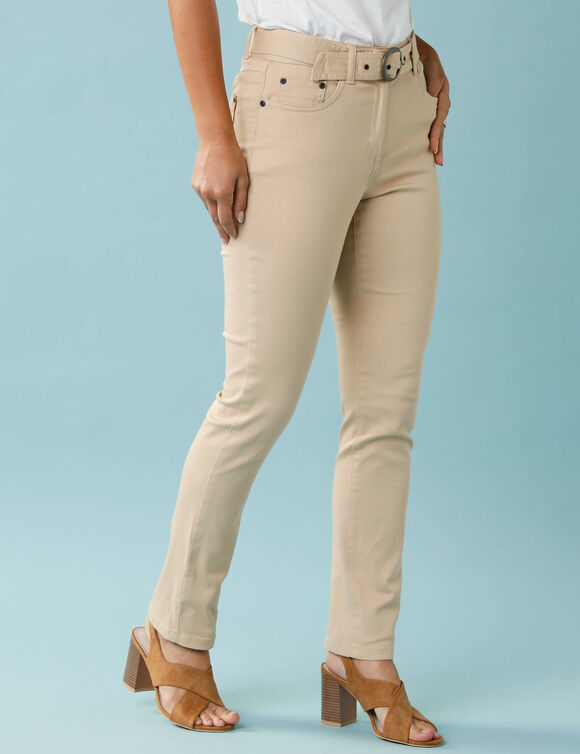 Pantalon droit, Sp&eacute;cial Petites (sable)