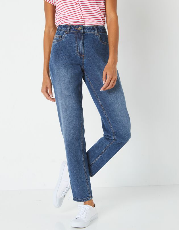 Stretch jeans in 'mom' model, speciaal voor kleine lengtes (stone)