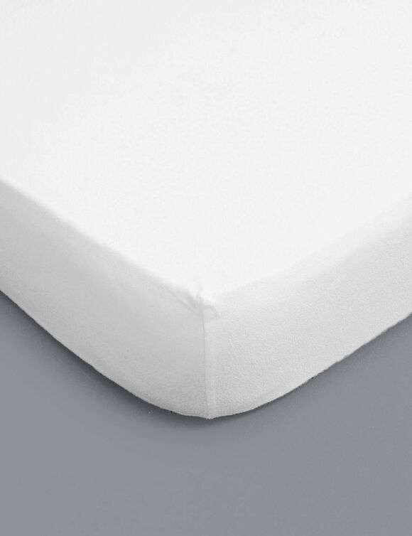 Protège-matelas éponge microfibre imperméable forme housse (blanc)