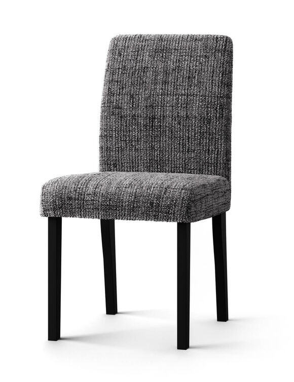 Bi-rekbare hoes in microvezel, effen faux-uni effect, voor stoel (antracietgrijs)