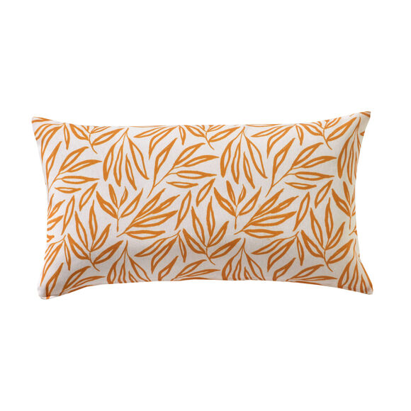 Housse de coussin imprimée feuilles Madère - lot de 2 (ocre)