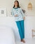 Pyjama femme imprim&eacute; "coeurs" (&eacute;meraude)