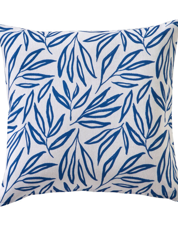 Housse de coussin imprimée feuilles Madère - lot de 2 (bleu)