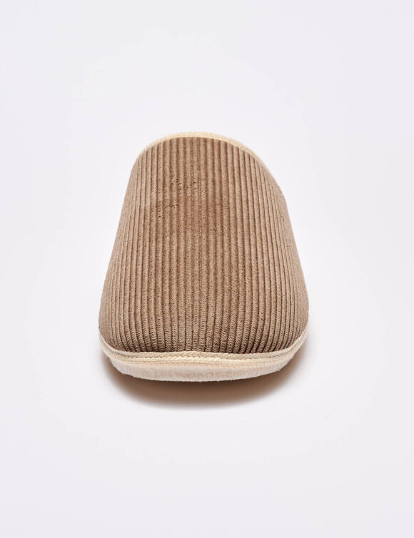 Stille muiltjes in velours met wolvoering (taupe)