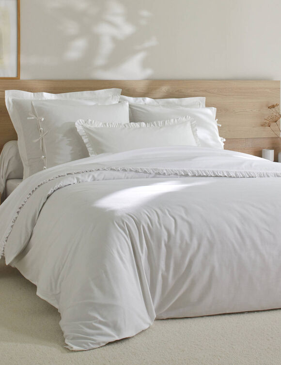 Linge de lit uni percale (blanc)