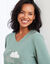 Lang nachthemd in microfleece met wolkenprint (kaki)