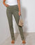 Rechte broek met elastische taille (kaki)