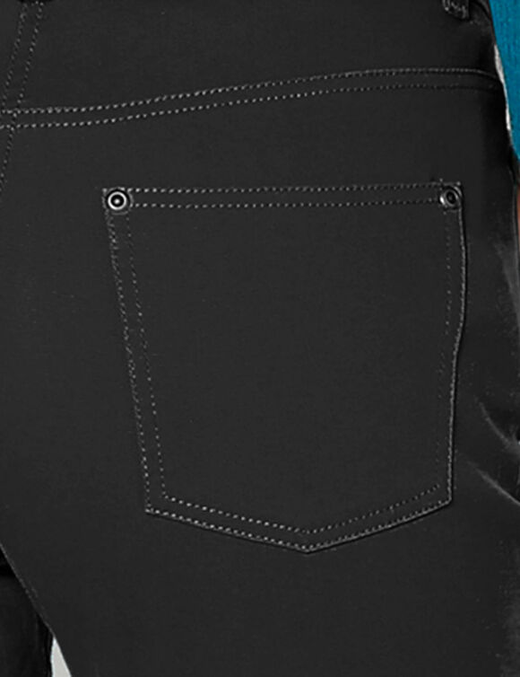 Pantalon droit stretch uni (noir)