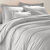 Linge de lit uni coton (gris perle)