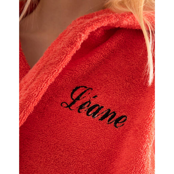 Peignoir de bain enfant personnalisable tigre à capuche (corail)