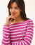 Marineshirt met lange mouwen, biologisch katoen(**) (violine / wit)