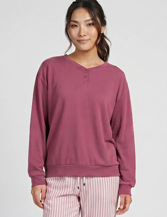 T-shirt pyjama blousant manches longues  (bois de rose)
