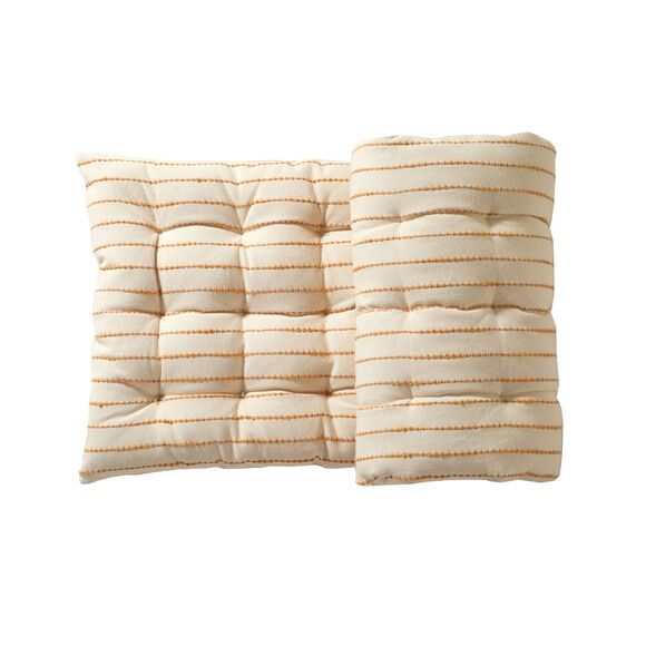 Long coussin déco tissage artisanal (naturel / miel)
