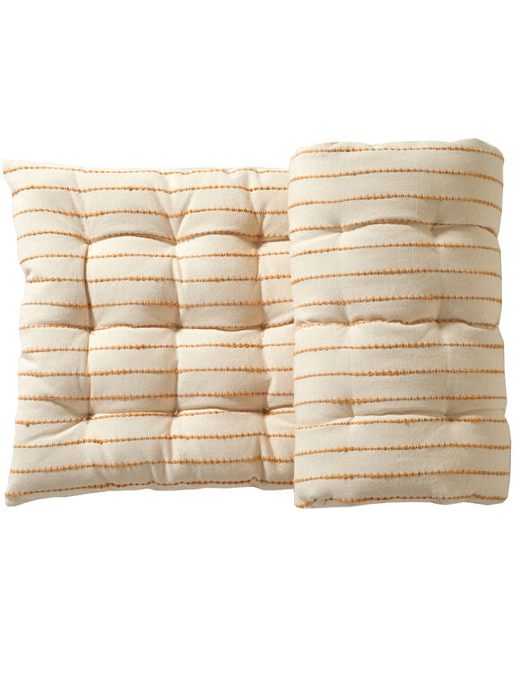 Long coussin déco tissage artisanal (naturel / miel)