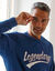 Sweat col rond facile à enfiler zippé côtés (bleu jean)