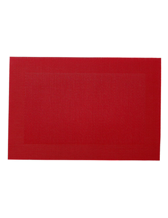 Set van 4 placemats - gevlochten vinyl (rood)