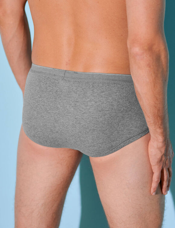 Slip ouvert taille haute - lot de 2 (gris chin&eacute;)