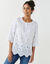 Blouse unie manches 3/4, broderie anglaise (blanc) Blouse unie manches 3/4, broderie anglaise (blanc)
