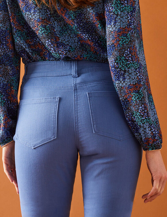 Pantalon droit gainant - petite stature entrej. 75 cm (bleu)