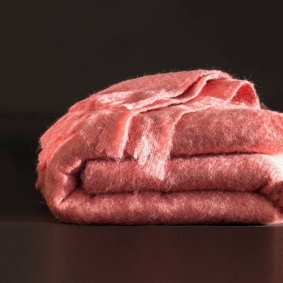 Deken in Angora mohairwol (roze)