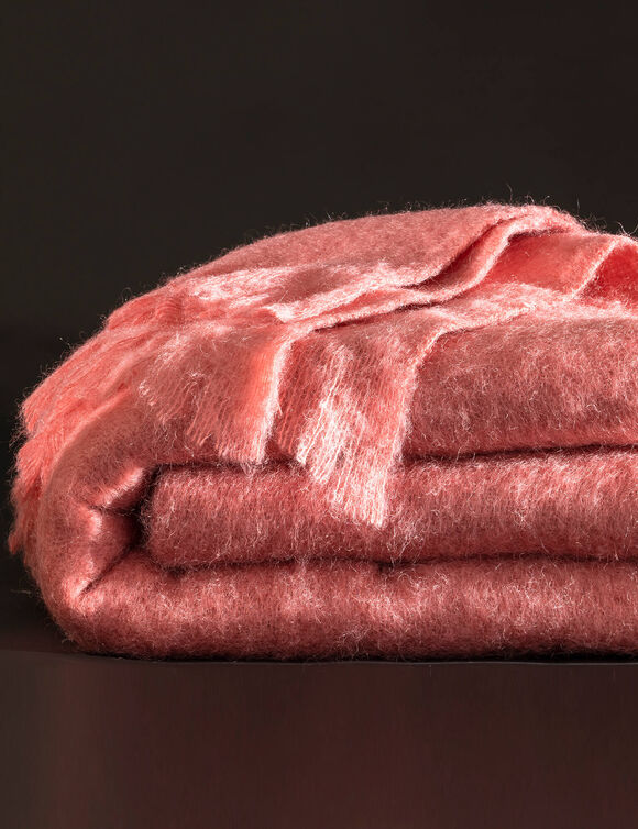 Deken in Angora mohairwol (roze)