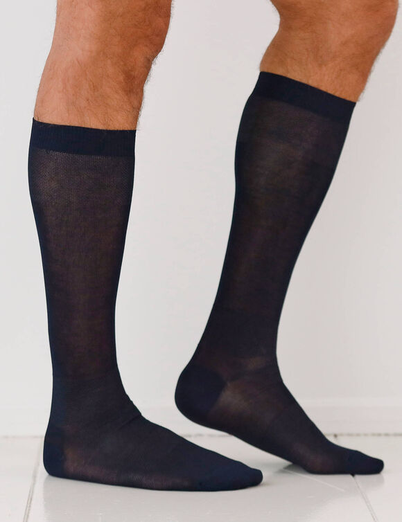 Chaussettes fil d'Ecosse effet massant - lot de 2 paires (marine)