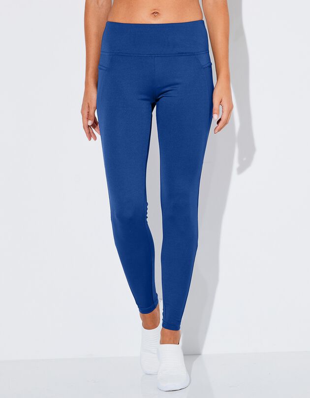 Legging met hoge taille en pasjes in nettricot (blauw)