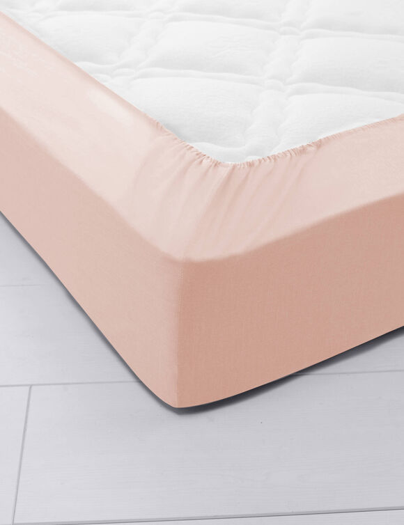Drap-housse uni jersey bonnet 40 cm (rose poudré)
