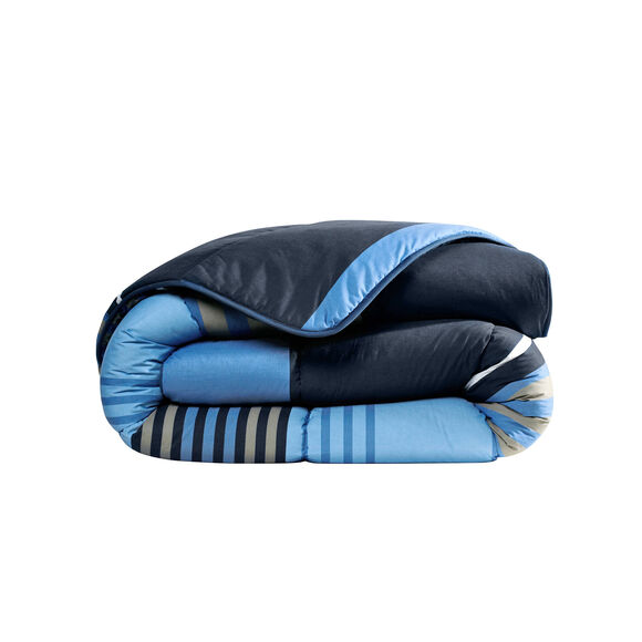 Couette coton imprimée Detroit 400 g/m² (marine)