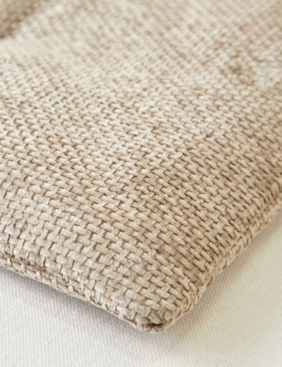 Long coussin de canapé tissage chenille (sable)