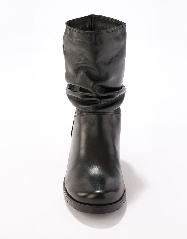bottes cuir plissées