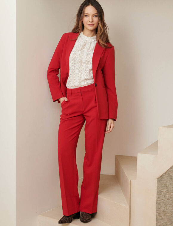 Pantalon large, fluide (rouge vif)