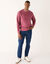 Sweat chaud col rond brodé poitrine maille côtelée (rose foncé)