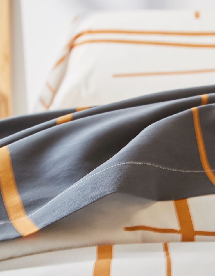 Linge de lit Hoshi coton imprimé graphique (carbone)
