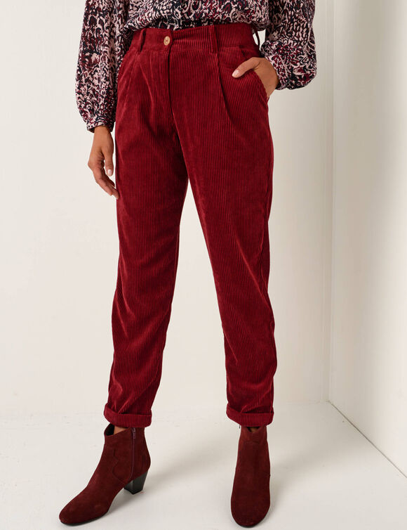 Pantalon 7/8ème, velours (bordeaux)
