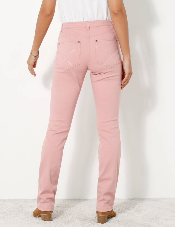 Pantalon sculptant, 5 poches (bois de rose)