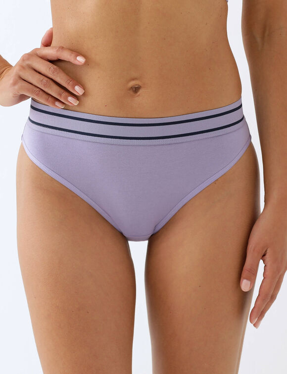 Culotte taille &eacute;lastique forme midi - lot de 2 (marine + parme)